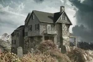house, cemetery, haunted house