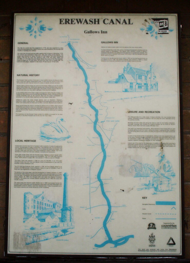 Erewash Canal Gallows Inn Sign and Map