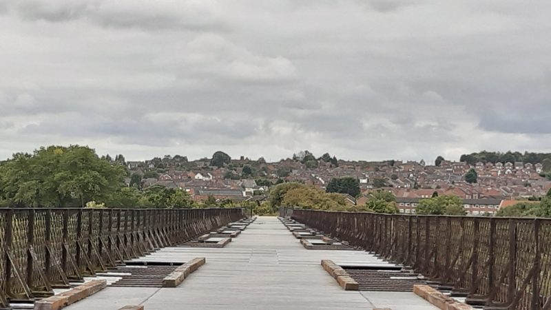 Bennerley Viaduct and Skywalk view of Ilkeston