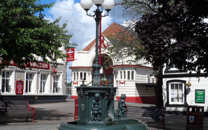 Ilkeston Market place view of drinking fountain and trough